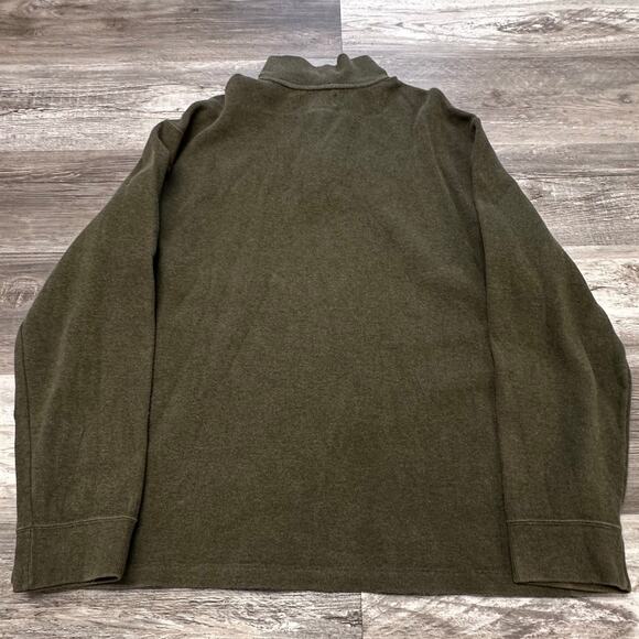 Vintage 90s Polo Ralph Lauren Olive Green Mens XL Pony 1/4 Zip Mock Neck Sweater - Picture 3 of 8
